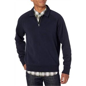 VINCE‎ french terry quarter zip sweater in coastal